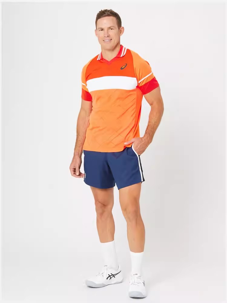 Asics亚瑟士网球服男24年美网新款POLO衫短袖T恤网球短裤2041A283 - 图0