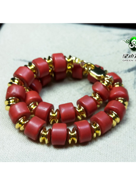 实物拍照wp952 不还价 清代老珠子手串红琉璃男女士款手链