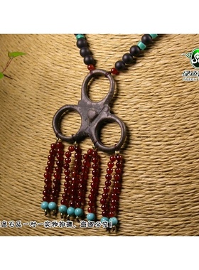 绿色石品不Z2427老托甲项链