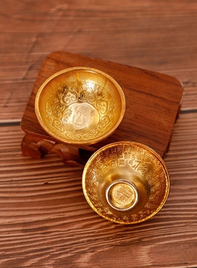 创意袖珍小碗摆件镀金碗迷你金碗工艺品抓周道具拍照道具