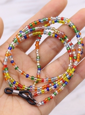 眼镜链条挂脖复古琉璃太阳眼睛链口罩挂绳中老年女男墨镜链子