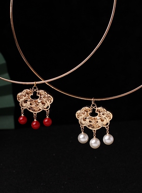 古风汉服配饰长命锁吊坠璎珞项圈平安锁项链明制唐装项饰