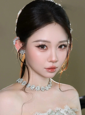 水舞D1218 高级感水钻新娘项链韩式女流行锁骨链婚纱礼服颈链配饰