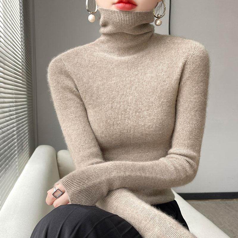 堆堆领100%纯羊毛衫女一线成衣无缝针织毛衣修身显瘦打底羊绒上衣,淘宝优惠券,粉丝福利购,淘宝优惠卷