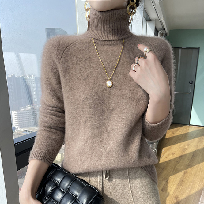高级感山羊绒衫女高领提花加厚长袖毛衣宽松慵懒羊毛衫针织打底衫,淘宝优惠券,粉丝福利购,淘宝优惠卷