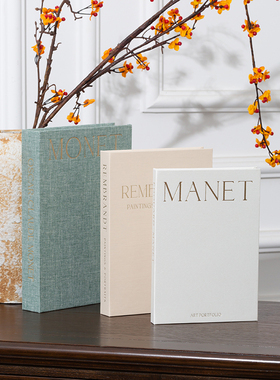 烫金工艺麻布开口盒套盒装饰书摆件拍照道具书可收打开收纳小物件