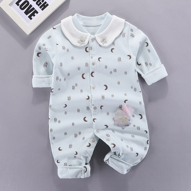 春秋纯棉春装网红男女宝宝外出哈衣 小符号婴儿服装店连身衣/爬服/哈衣