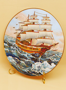 诗翼掐丝珐琅彩新中式客厅玄关