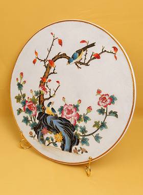 诗翼陶瓷新中式珐琅彩摆件