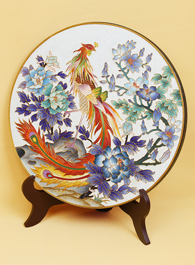 凤凰美韵珐琅彩入户碳盘摆件诗翼