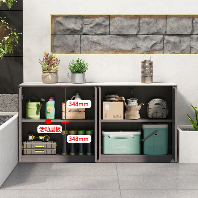 Outdoor all-aluminum alloy grille storage cabinet waterproof sun protection courtyard garden balcony storage cabinet outdoor operation table