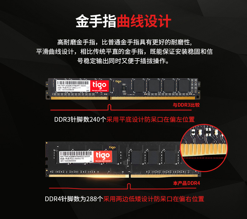 tigo/金泰克16G 8G DDR4 2400 2666 2133台式机电脑内存8G 16G - 图3