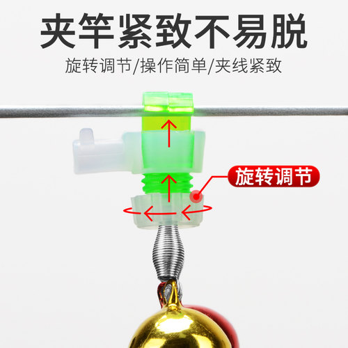 钓鱼海竿铃铛防掉防甩夜光感应灯螺旋铜铃报警器渔具配件抛竿用品 - 图2