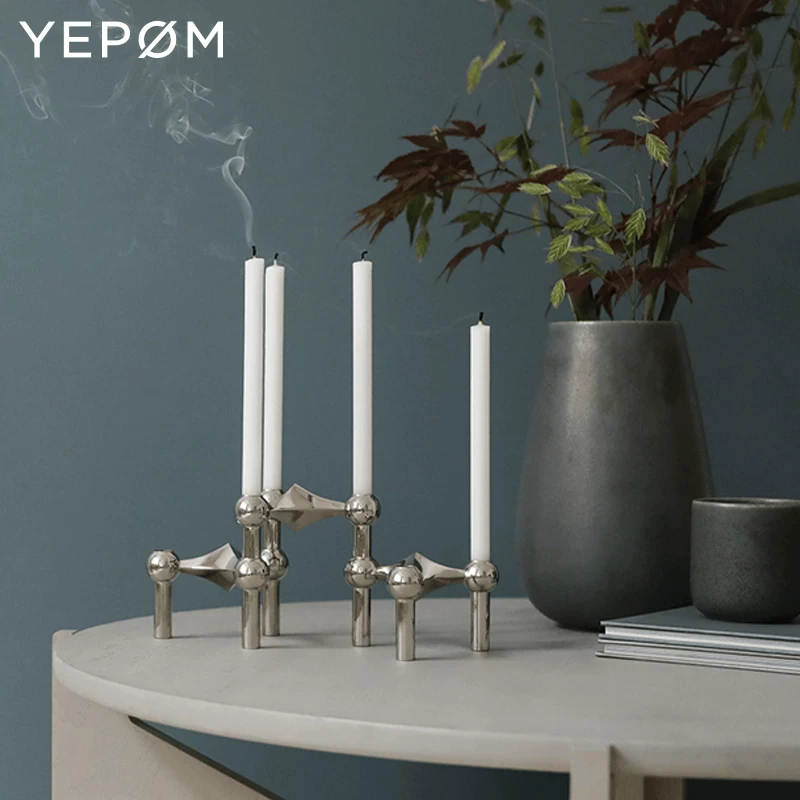 [实拍现货丹麦Stoff Nagel candle holder分子结构组合拼接烛台]
