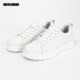 Lilang official cow leather casual sneakers white shoes