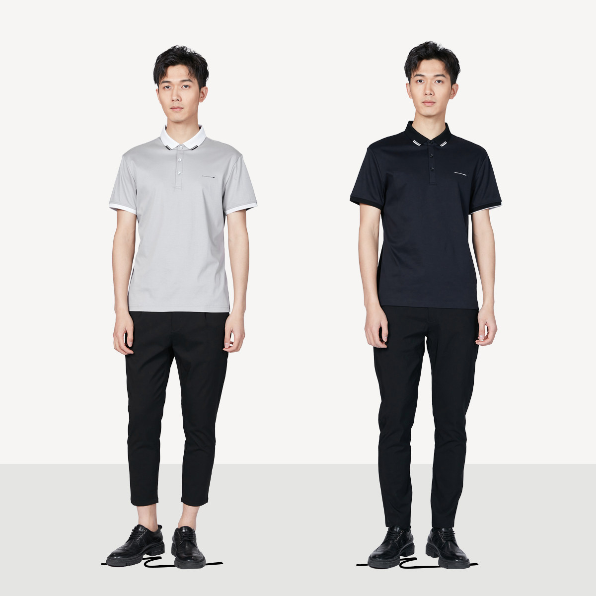 利郎官方翻领短袖男纯棉修身polo衫 利郎Polo衫