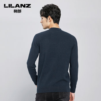 Lilang Official Sweater Men's Casual Jacquard Half Turtleneck 2022 Winter Warm Sweater