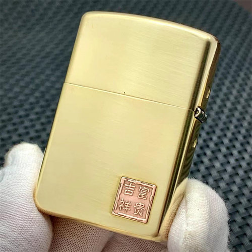 佐罗新品巴雷特902S盔甲精雕填漆紫铜镶嵌款煤油打火机砂轮男士 - 图1