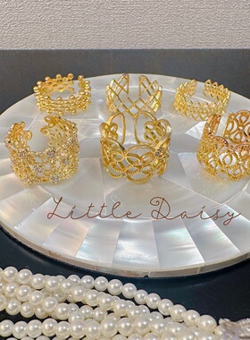 Little Daisy中世纪伯爵夫人蕾丝超精致宽戒指优雅神秘巴洛克开口