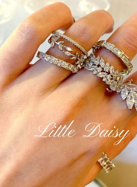 浪漫高级感镂空交错银色百搭树叶