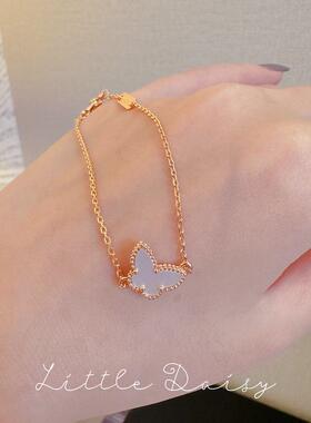 法国红色四叶草单花手链