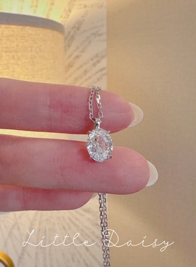 Little Daisy老钱风时髦知识分子简约超闪高碳钻优雅长期主义项链