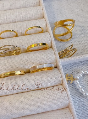 Little Daisy老钱风不过时指环经典时髦知识分子优雅超精钛钢戒指