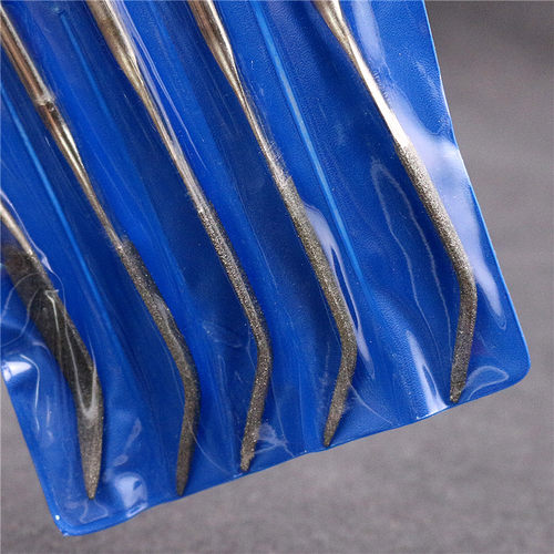 工业级3MM*140/4*160/5MM*180金刚石弯头扁平板圆形异形合金锉刀 - 图2