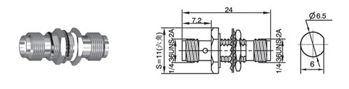 迈趣精品连接器 SMA母转母头 铜镀硬金 穿板防水 外螺内孔SMA-KKY - 图0