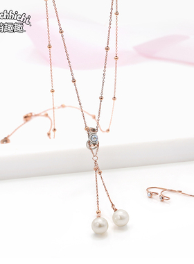 萌趣趣风水晶耳钉礼物珍珠吊坠