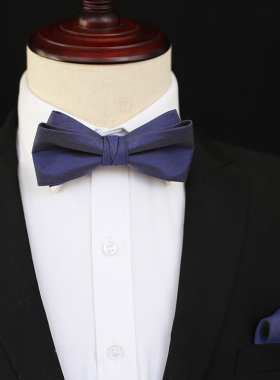 吴大侠蓝紫色领结煲呔新郎伴郎男