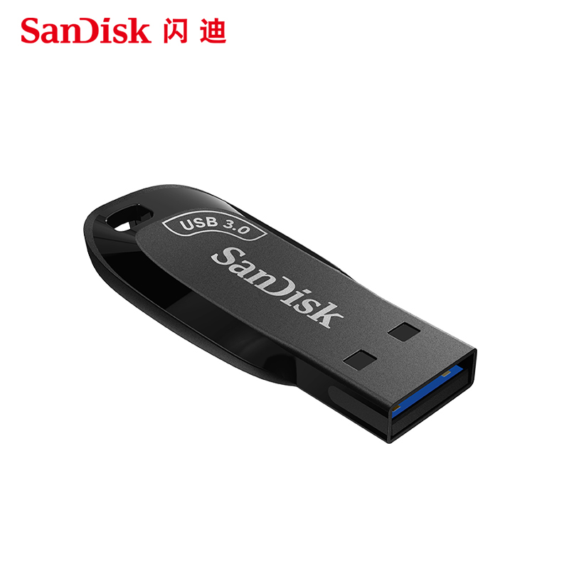 闪迪新款U盘CZ410闪存盘256G便携小巧USB3.0接口商务优盘简约黑色 - 图0