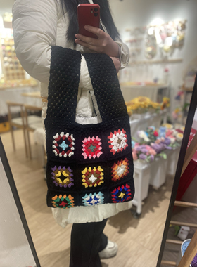 明星同款鱼袋包手工钩织毛线包包娜扎同款