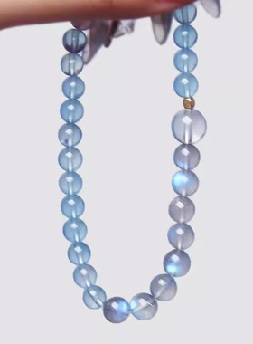 天然海蓝宝手串手链百搭时尚新款