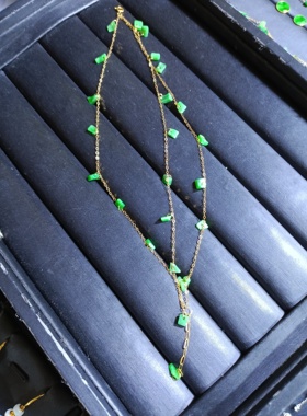 18K金镶三层天然缅甸料翡翠A货仙女手链，实物更好看