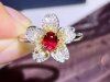 Main stone 0.58ct 18K gold natural unburned ruby ring with diamond 0.37ct total weight 3.7g 14.5 yards