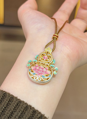 纯银镂空莲花葫芦吊坠，宽卡28.8mm，附权威证书，支持复检