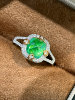 18k gold inlaid with natural Swat emerald ring, 0.52ct emerald, 8.8 diamonds