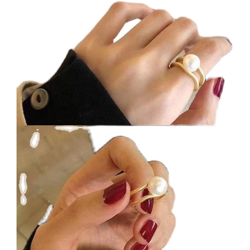 DIY珍珠配件 S925纯银戒指空托 时尚版指环银饰托女 配7-8mm圆珠,淘宝优惠券,粉丝福利购,淘宝优惠卷