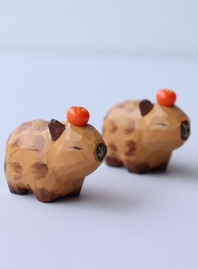 木卡皮巴拉水豚桌面摆件车载手工