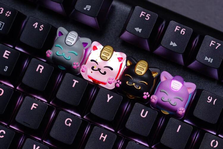 【ZD】客制化机械键盘HOT KEYS HKP Lucky Cat 招财猫V2 树脂键帽