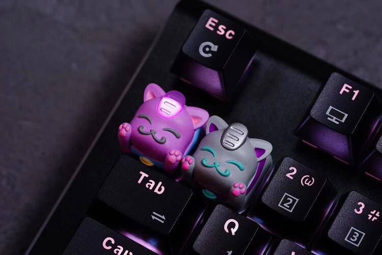 【ZD】客制化机械键盘HOT KEYS HKP Lucky Cat 招财猫V2 树脂键帽