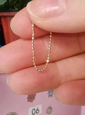 现货无折 兔兔韩国纯14K金软戒 刻面豆豆戒指 批角珠指环网红叠戴