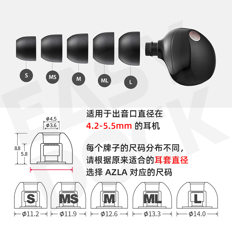 AZLA Foamax记忆海绵耳塞套XM5滤网Buds2Pro隔音IE600低频替代C套 - 图1