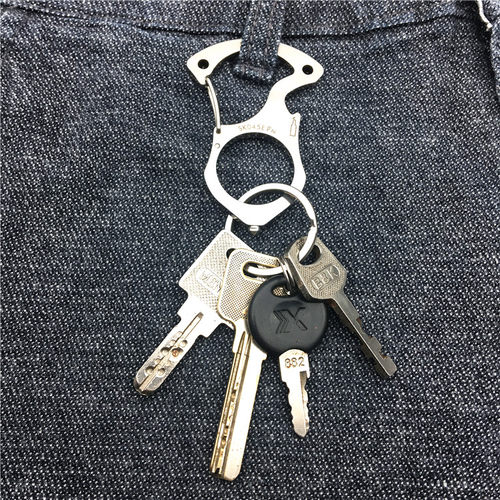 三刃木SK045E不锈钢多功能钥匙扣防身工具指虎户外挂扣汽车破窗器 - 图0
