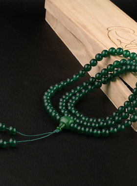 绿玛瑙碧玉多圈手串男女