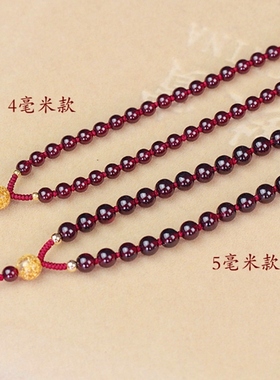 原创石榴石绳子蜜蜡佛牌吊坠项链