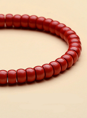 天然红朱砂直切手链女药片本命年转运老型珠手绳男单圈手串简约
