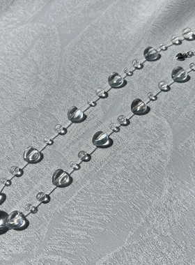 天然白水晶爱心项链女锁骨链泡泡渐序露珠悬浮隐形颈项链时尚酷风