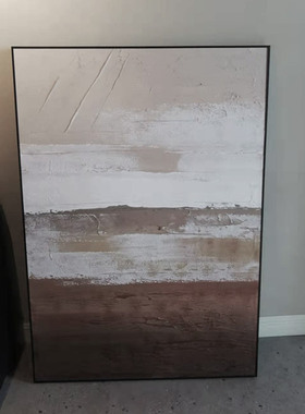 美丽天园原创手绘 垞寂风油画厚肌理客厅油高端玄关装饰画